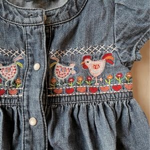 Baby girl farm dress - Blu and Blue - size 0-6 months